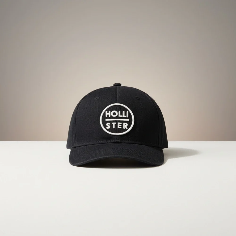 Hollister Black Baseball Cap Club Cali Logo Hat B46 - Picture 1 of 5